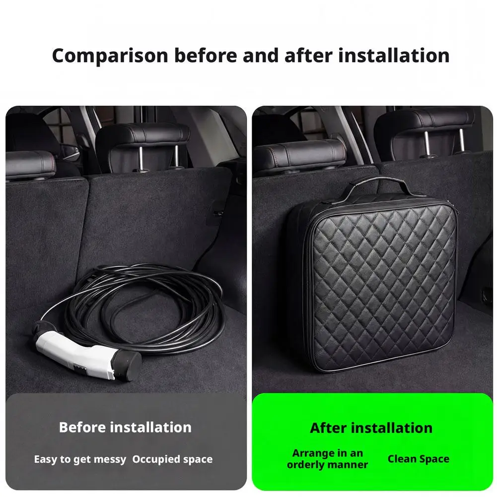 Bolsa de almacenamiento para cables de carga de coches eléctricos, bolsa redonda/cuadrada para unidades de carga, a prueba de golpes, antipolvo, bolsa de transporte para cables de carga recargables