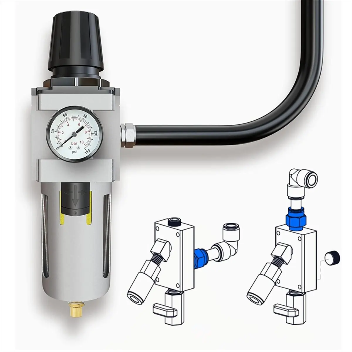 2 قطعة تركيبات أنابيب الهواء المحملة 3/4 بوصة × 3/4 بوصة أنابيب × 3/4 بوصة أنابيب × 3/4 بوصة، ضغط 200 رطل لكل بوصة مربعة، تركيبات خط الهواء #3