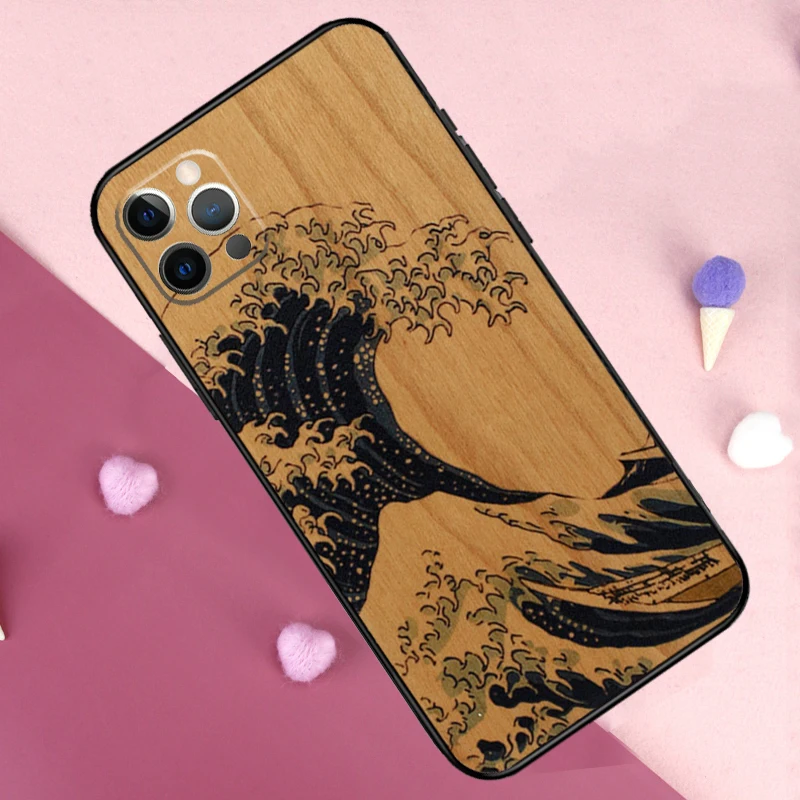 Wolf Bike Butterfly Wood Cover For iPhone 15 16 14 13 12 11 Pro Max Mini 7 8 Plus X XR XS Max Phone Case image 2