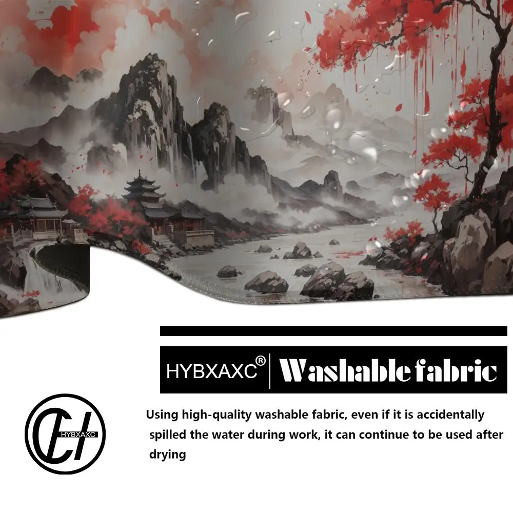 Ink Landscape Beautiful illustrations style patternsOffice Computer Desk Mat Table Keyboard Big Mouse Pad Laptop Cushion Nonslip