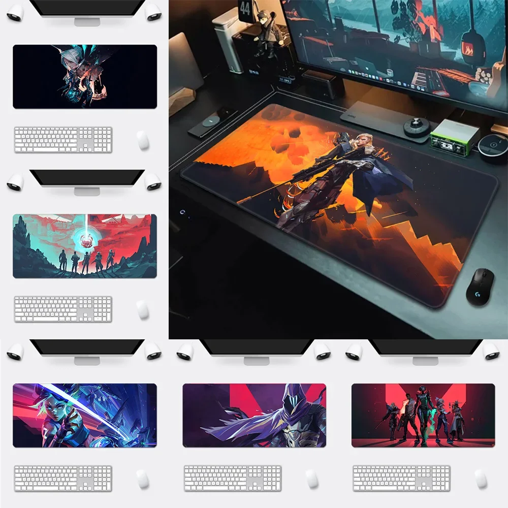 V 발로란트 피닉스 바이퍼 마우스 패드, HD 인쇄 컴퓨터 게이머, 가장자리 잠금 미끄럼 방지 마우스 패드, 키보드 PC 데스크 패드, XXL90 x 40cm