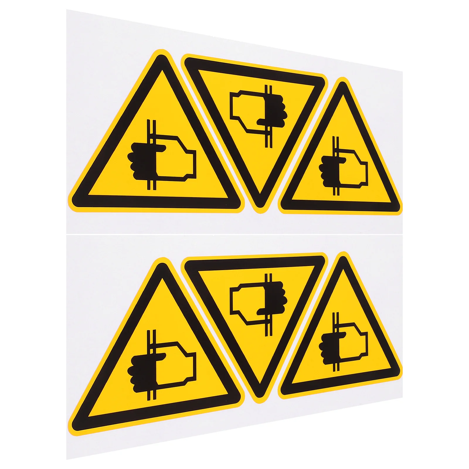 6Pcs Safety Warning Decals Hand Crushing Sticker High Visibility Design Resistant to Fading Easy Application for Mechanical