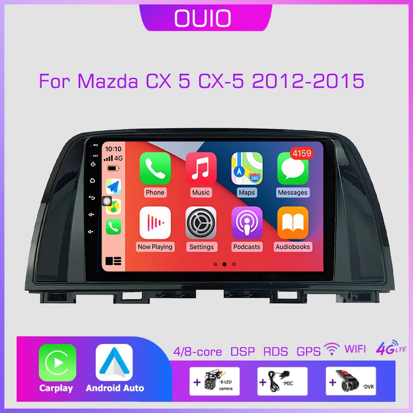 

8GB+128GB Android 13 radio For Mazda CX5 CX-5 2012 2013 2014 2015 Car stereo Multimedia Player Carplay Auto GPS Navigation 2DIN