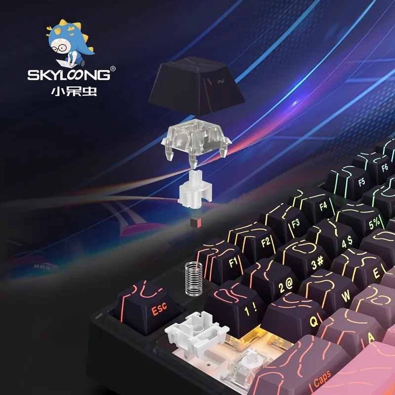 Skyloong gk75he teclado de eixo magnético esports valorant teclado forrt mini pc jogos teclado mecânico hotswap botão acessório