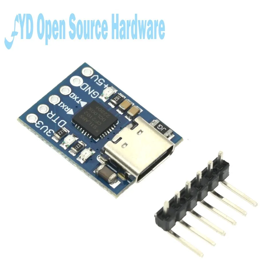 CJMCU CP2102 modul TTL, USB mikro tipe-c ke UART seri 6Pin konverter seri UART STC pengganti FT232