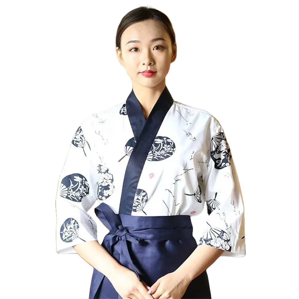 Uniforme de cuisinier de Style japonais unisexe, chemises Kimono, vêtements de travail de serveur, hauts de Chef Sushi, salopette de Restaurant, vestes de travail de serveur