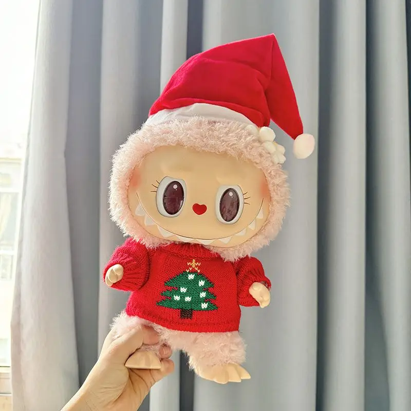 Labubu Clothes Outfit Accessories For 38CM Labubu  MOKOKO Christmas Tree Sweater Dolls Clothing Accessories Kid Gift