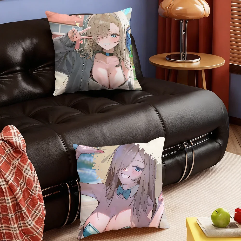 Game Archive B-Blue Ichinose Asuna cushion cover Soft Smooth Hidden Zipper Washable Decorative Couch Office Housewarming Gift