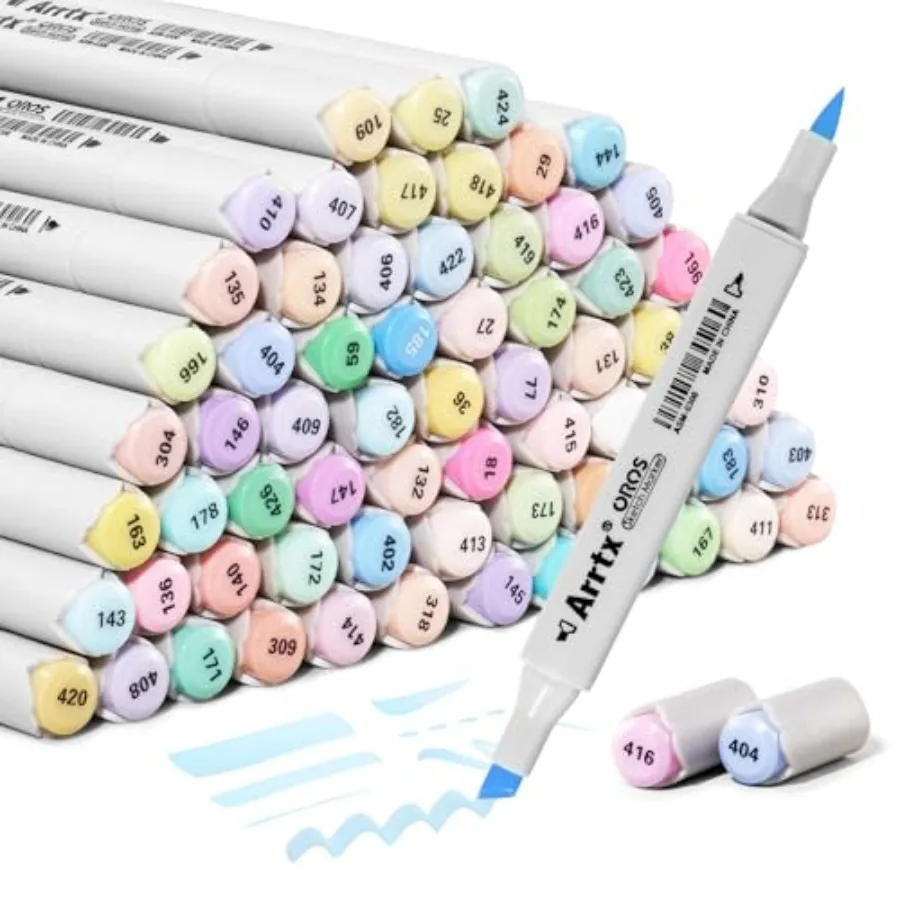 

Pastel Markers Oros Colors Oros Dual Tip Brush and Chisel Sketch Art Markers for Artist Adult for Sketching Coloring Calligraph
