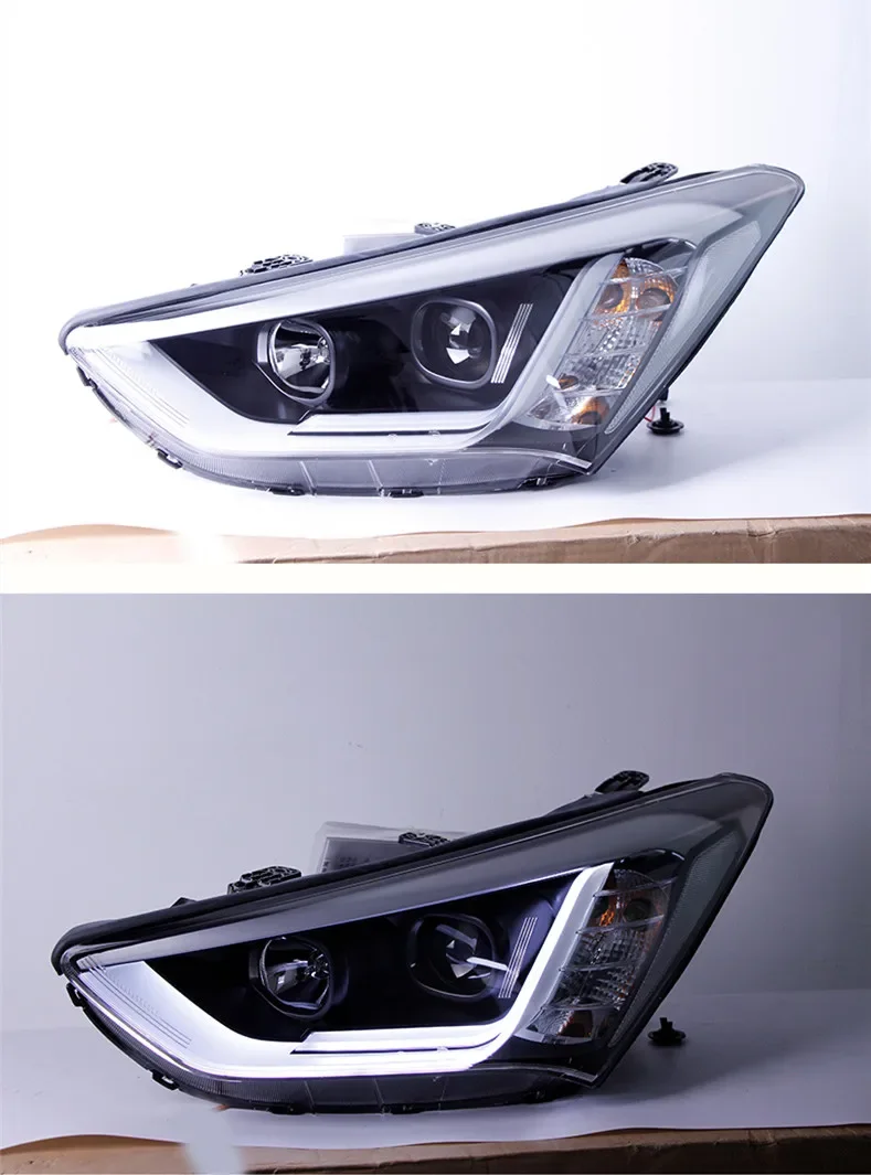 Headlight assembly for Hyundai Santa Fe IX45 13 LED daytime running light low high beam car accessories