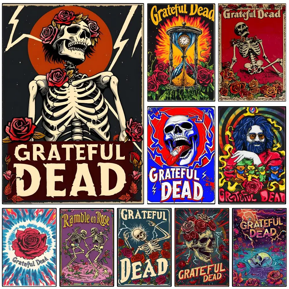 Band Grateful Dead Poster  Self-adhesive Art Waterproof Paper Sticker Coffee House Bar Room Wall Decor