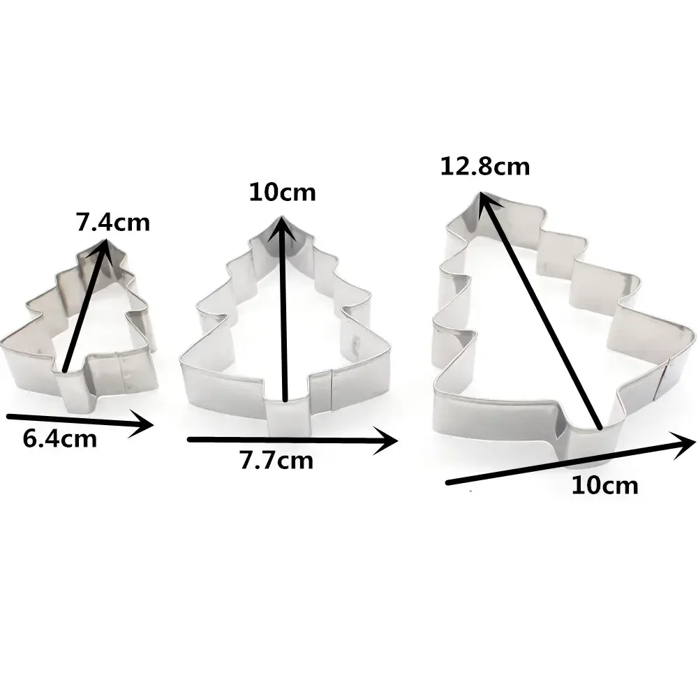 Christmas Tree Cookie Cutter Set Snowman Cookie Molds Gingerbread Boy Candy Cutters 3 Pieces A Set