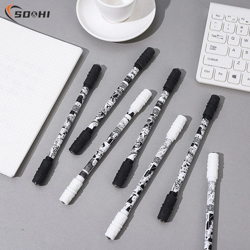 1pc Spinning Pen Creative Random Rotating Gaming Gel Pens Student Gift Toy Release Pressure Comfortable Penspinning Pen Randomly