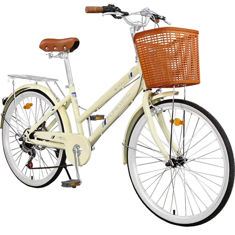 City Bike 24 Inch 6 Speed High Carbon Steel Frame City Bicycle