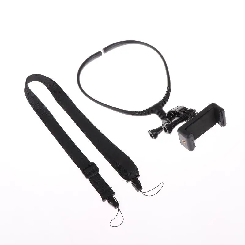 1 conjunto de câmera de ação de telefone 2 em 1, suporte de pescoço para ação, câmera de ação universal, acessórios de telefone