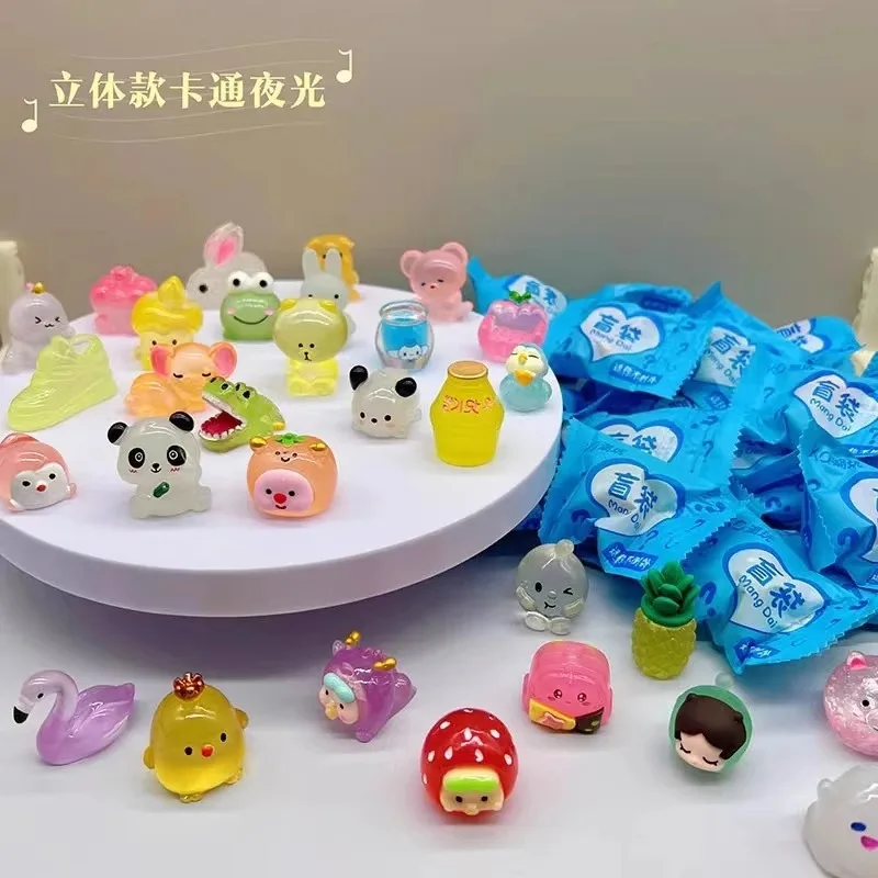 Cute Luminous Blind Bag Small Animal Mini Ornaments Luminous Simulation Animal Model Toys Kids Birthday Gifts Surprise Blind Bag
