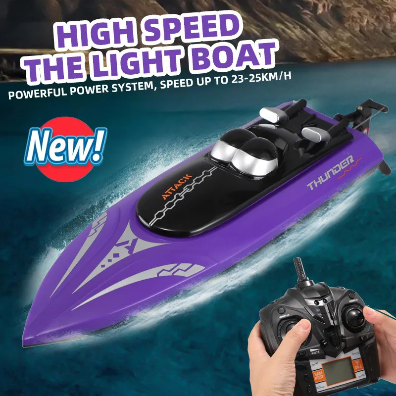 Water Toys 25 KM/H High Speedboat  2.4GHz Racing Boats  600mAh Rechargeable Battery Remote Control Boat For Pools / Lakes