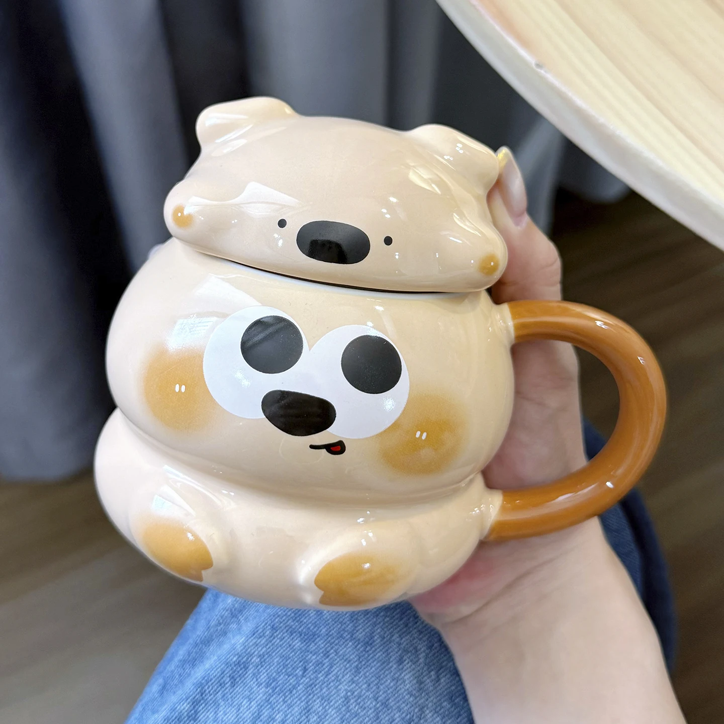 

Cute Bear Cerc Mugs with Lids Couple Water Cups Birthday Gifts for Girls Best Frie Sisters Cute Animal Print Mugs