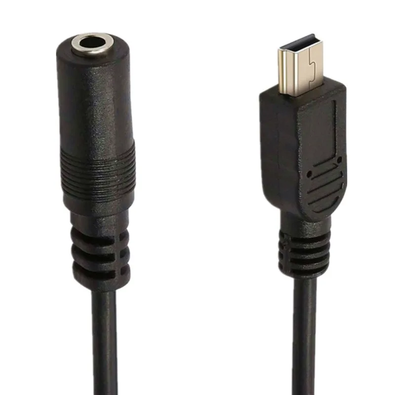 DC3.5mm Female to Mini Micro 5P Male Headset Mic Audio Cable for Smartphone Adapter Durable
