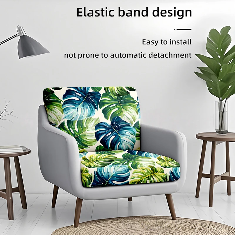 8PCS Elastic Outdoor Sofa Cushion Cover Leaf Printed Patio Sectional Sofa Protector Stretch Outdoor Garden Furniture Protector
