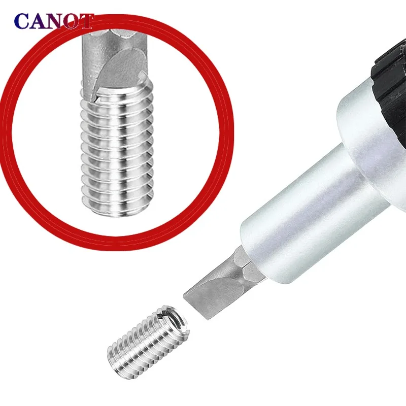 Slotted Inside Outside Thread Adapter Screw M2-12Wire 304 Stainless Steel Thread Insert Sleeve Conversion Nut Coupler Convey1244