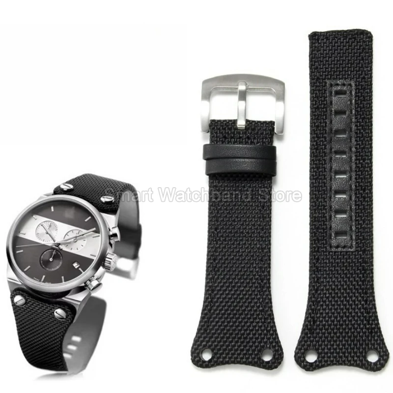 30mm Black Curved Interface Premium Nylon Watch Accessories for CK K4B371B3 K4B381B3 K4B384B6 Flexible Gentle on Skin