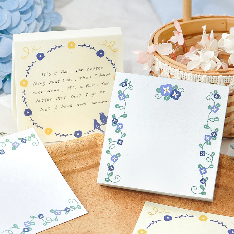 4packs/LOT Flower and Leaf Vine Collection series creative simplicity material package message paper memo pad