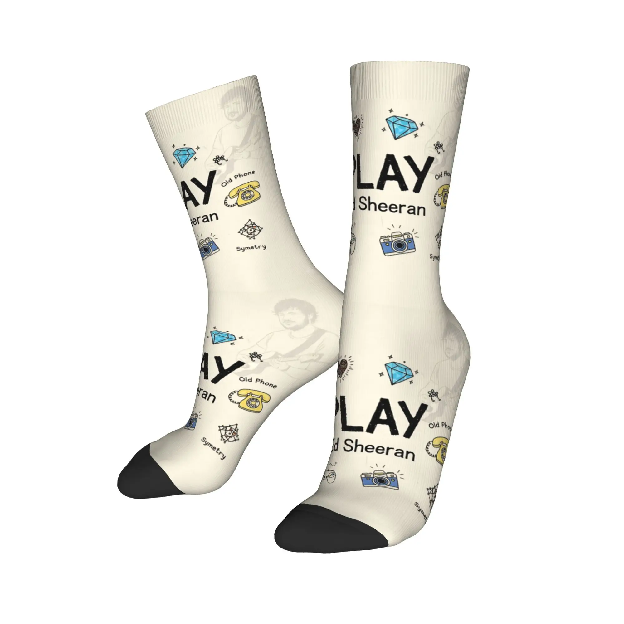 اللعب بواسطة إد شيران جوارب الكبار الرجال الجوارب متوسطة لينة جوارب بأشكال مضحكة الشتاء الجري المضادة للانزلاق جوارب مطبوعة هدية