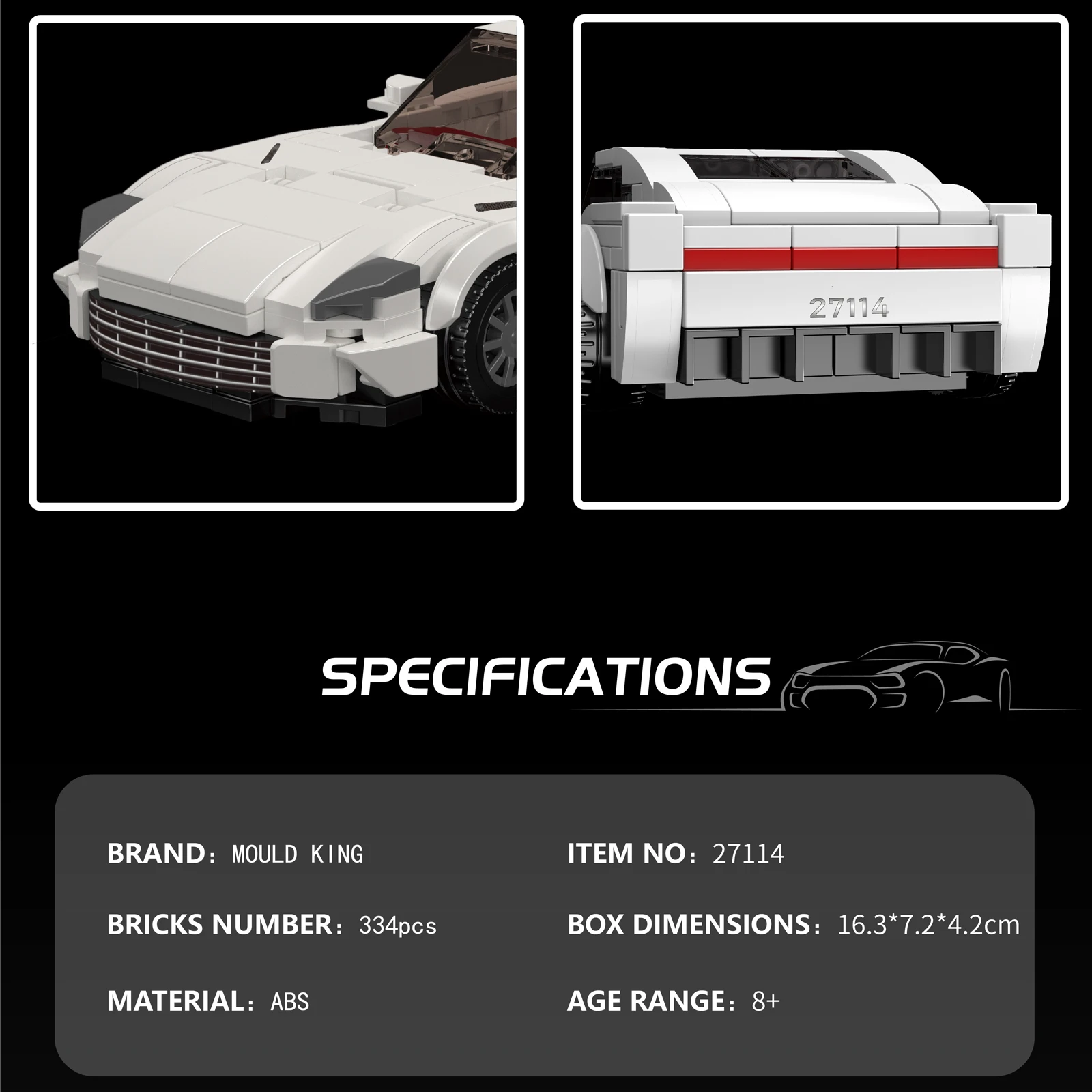قالب King 27114 ONE 77 Supercar 334 قطعة مكعبات بناء نموذج سيارة رياضية كلاسيكية مع صندوق عرض ألعاب قابلة للجمع هدايا