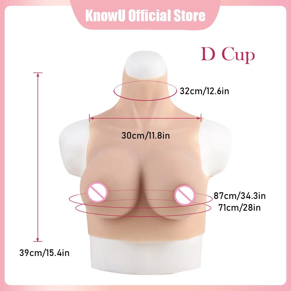 KnowU-Lightweight Silicone Breast Prosthesis With Real Textured Skin for Cosplay Sissy Transsexual Crossdressing Beginners!