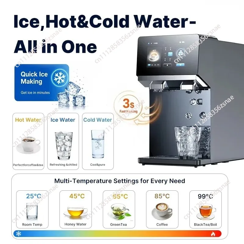 for Nobana Automatic Self-Cleaning Smart Touch Screen Countertop Ice Maker Household Hot and Cold Water Dispenser