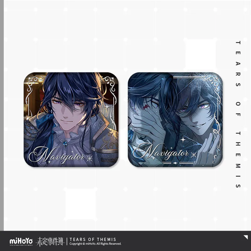 Official MiHoYo Tears of Themis series Luke Pearce Artem Wing Vilhelm Anime 8cm square badge brooch Ornament Halloween Gift view 5