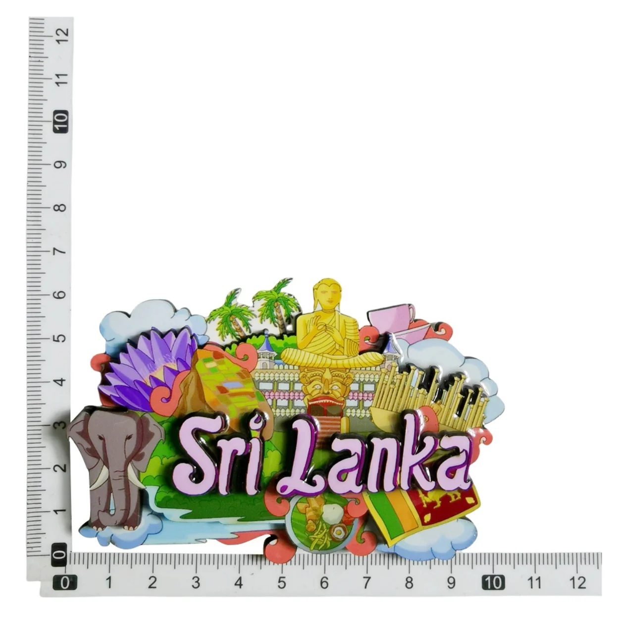 سريلانكا ثلاثية الأبعاد مغناطيس الثلاجة هدية تذكارية ، الخشب اليدوية سريلانكا مغناطيس الثلاجة مجموعة ديكور المنزل #6