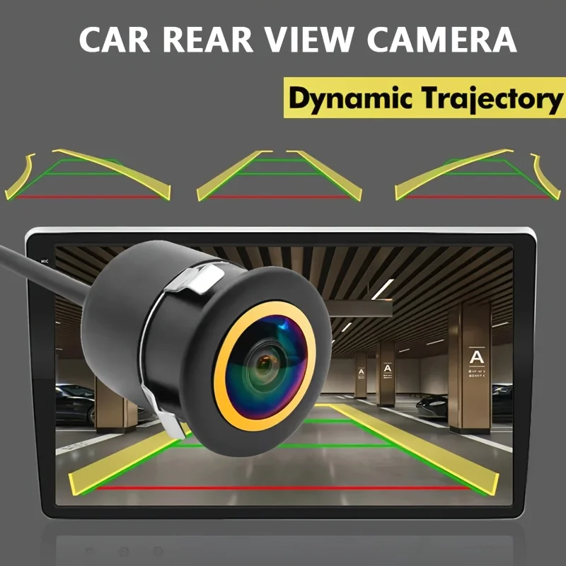 [Wide Angle AHD Backup Camera] Fisheye Lens | 18.5mm (0.728-inch) Drilling, Moving Trajectory Line, Night Vision Assistance
