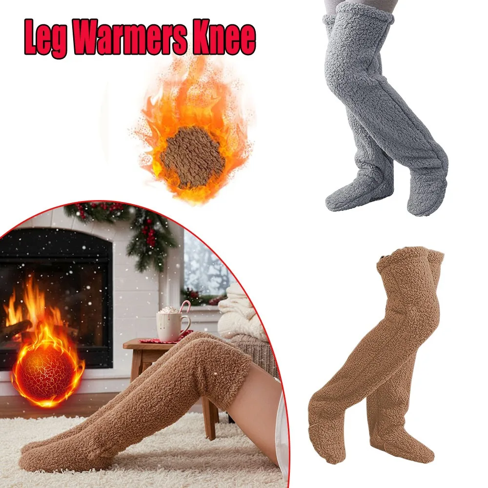 

Женские термогетры на гусином пуху, плюшевые носки до колена для пожилых людей, облегчение боли при артрите, холодная погода, подогрев на открытом воздухе, зима