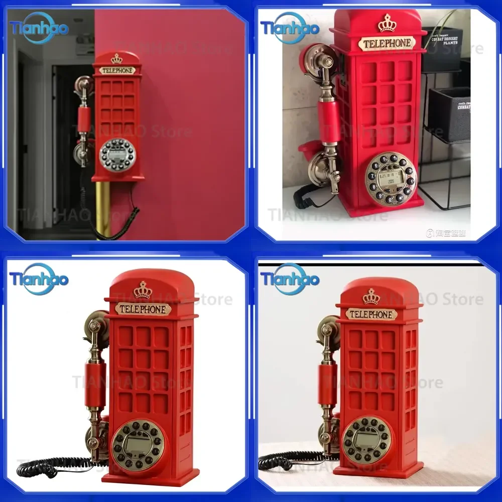 Retro Landline Phone for Fashion Creative Personality Cute Cartoon Wired Wireless Card
