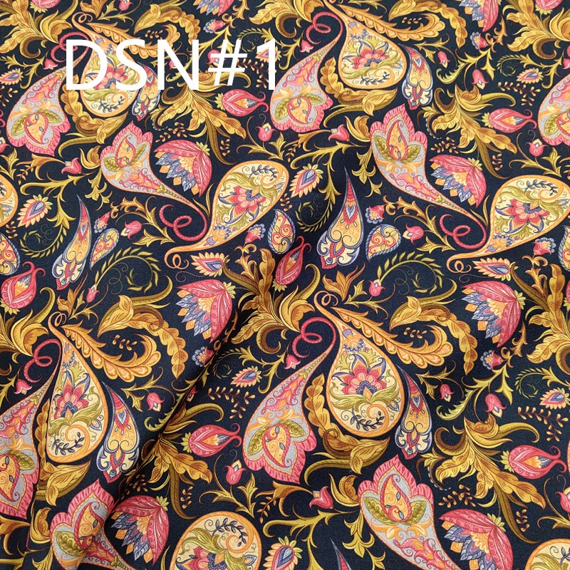 Old Style Bohemia Paisley Designed Fabric 100%Cotton Poplin 120GSM Printed Sewing Quilting DIY Material Textile