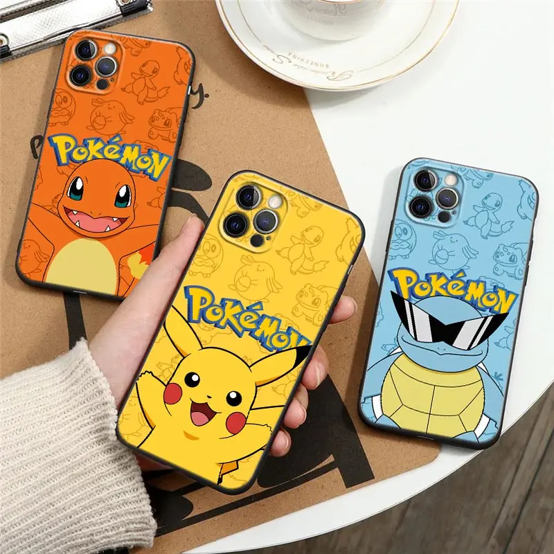 

Cartoon Pokemons Anime Case For Apple iPhone 17 16 15 14 13 12 11 Pro Max XR XS 7 8 Plus 17Air 17Pro Back Cover Silicone Cases