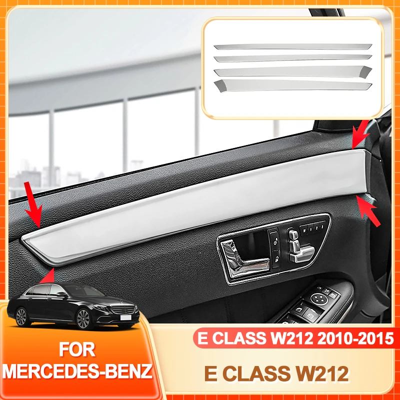 

Interior Stickers Stainless Steel Door Decoration Strips For Mercedes Benz E Class W212 2010-2015 Car Styling Interior Accessori