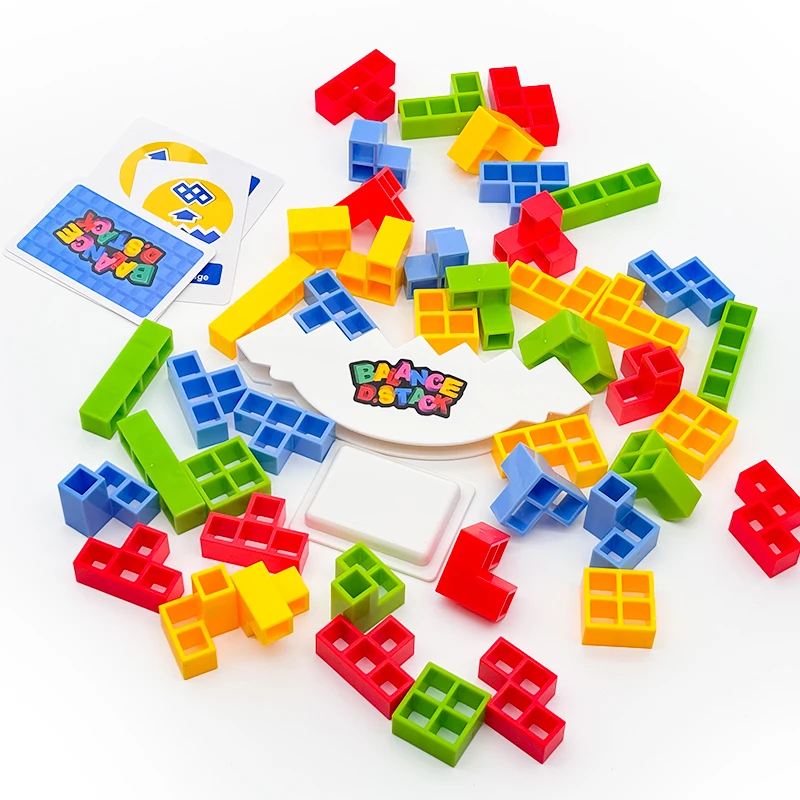 64/32PCS Balance Stacking Building Blocks Team Strategy Toy Multiplayer Game Tabletop Challenge for Party Family Kids Adult