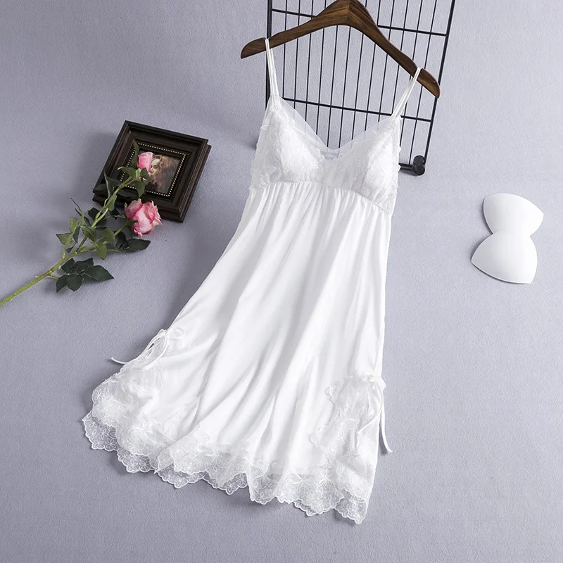 

Summer Sexy Strap Nightdress Women Chemise Nightgown Lace Bathrobe Sleepwear Dressing Gown Lingerie Satin Dress Loungewear