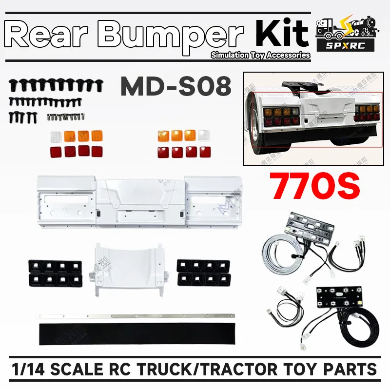 770s Rear Bumper Kit LED Taillight Lamp Set 1 set For 1/14 Tamiyaa RC European Truck Tractor Tipper SCANIAA MODO Toy Model Parts