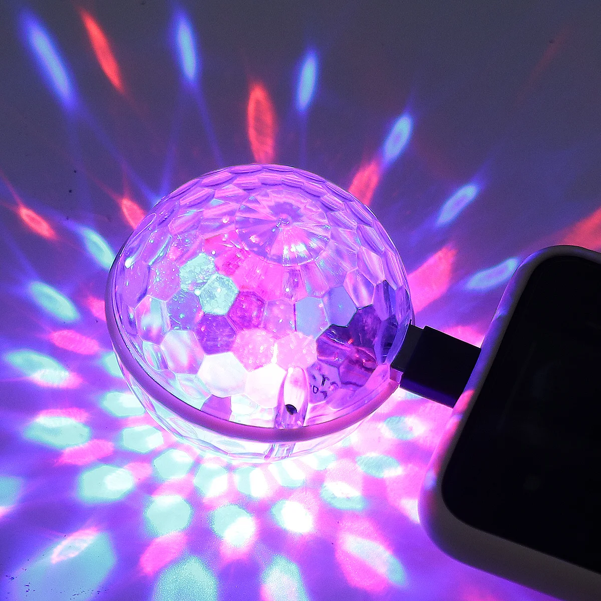 

1pc Crystal Led Light Mini Usb Powered Colorful Strobe Lamp For Disco Party Stage Dj Karaoke Lighting