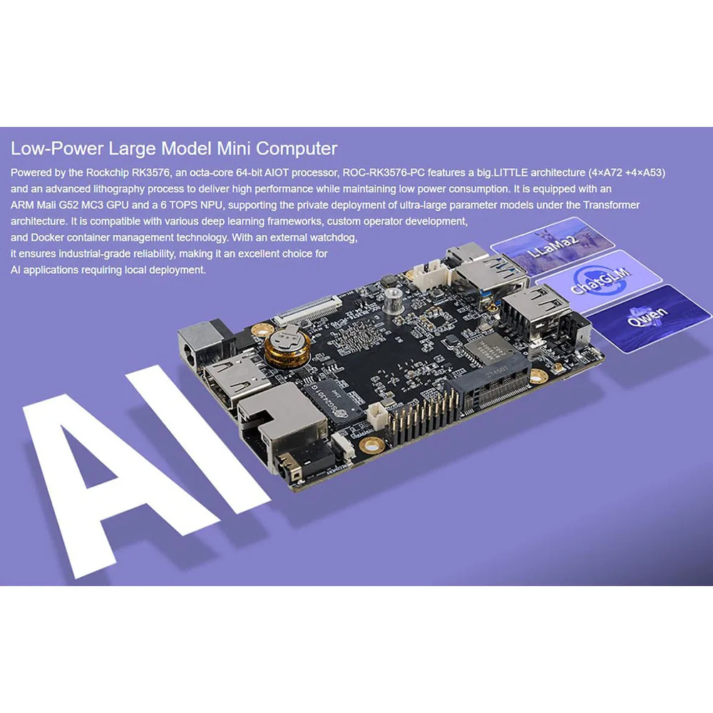 firefly ROC-RK3576-PC Main Board RK3576 Octa-Core 64-Bit AIOT Processor Low-Power Large Model Mini PC Computer 2.2GHz 6 Tops Npu - Image 3