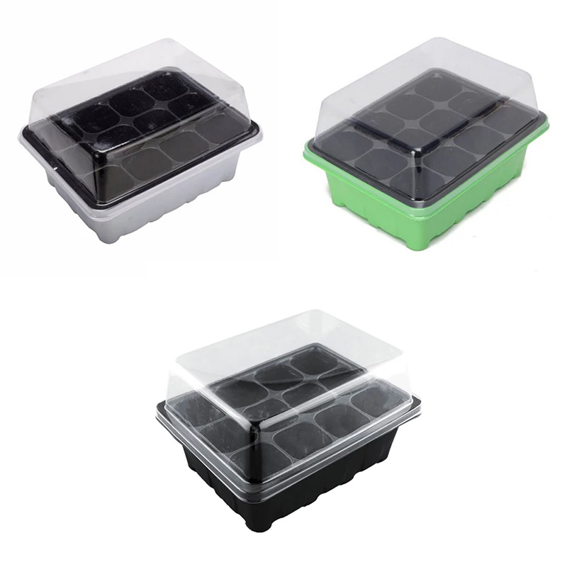 12Holes Seed Starter Kit Nursery Pot Planting Seed Tray Plant Germination Box Garden Grow Box Gardening Supplies Seeds Grow Box