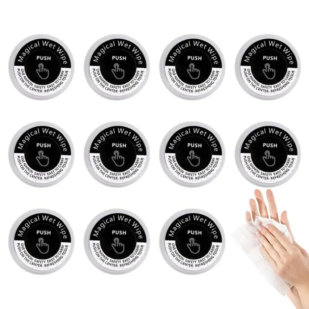 10PCS Magical Washable Press-style Wipes Tear Resistance Portable Mini Face Towels Cleaning Hand Pop Towelette Sports