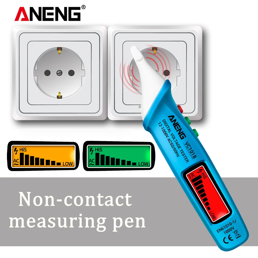 ANENG VC1018 czujnik elektryczny Tester Pen cyfrowy inteligentny miernik napięcia AC 1000V woltomierz brzęczyk detektor do elektronarzędzi