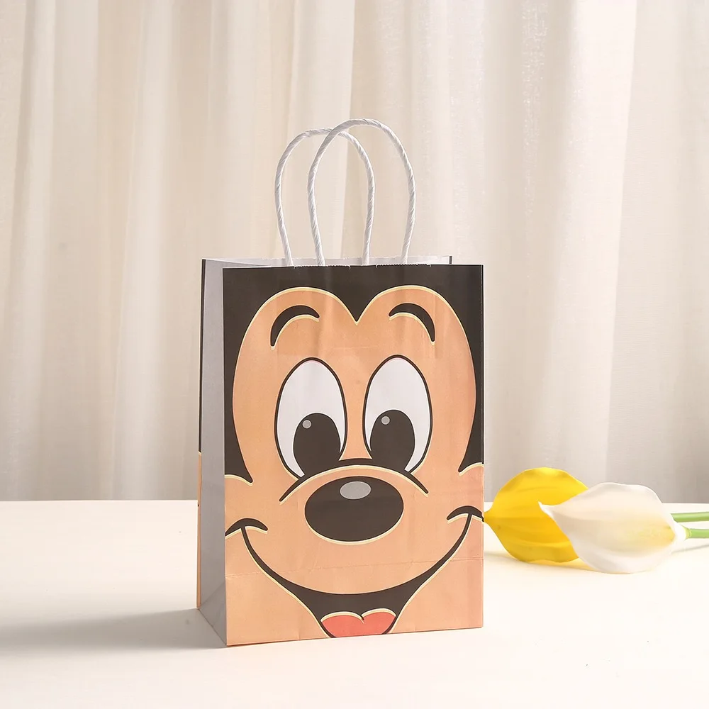 1/3/6pcs Mickey Mouse Party Paper Bag Minnie Theme Party Bag Donald Duck Party Candy Treat Bag Baby Shower Birthday Decoration