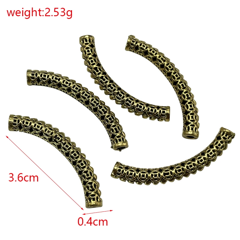 10-30pcs Antique Silver Color Tibetan Tube Beads Charm Loose Spacer Jewelry Making DIY Bracelet Necklace Connector Accessories
