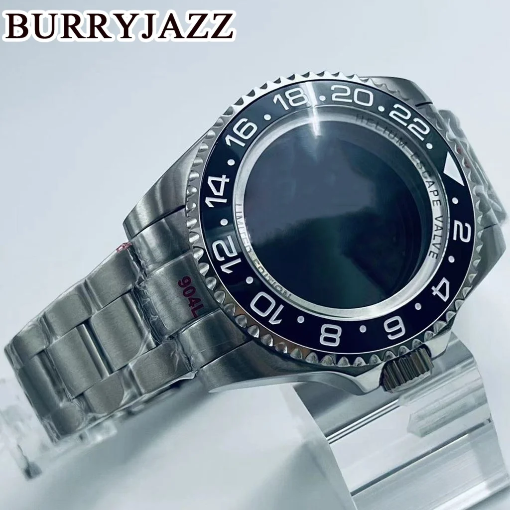 BURRYJAZZ 44mm SEA NH34 NH35 NH36 NH38 NH39 NH70 NH72 Watch Case Waterproof With Sapphire Crysta Black Blue Green Ceramics Bezel